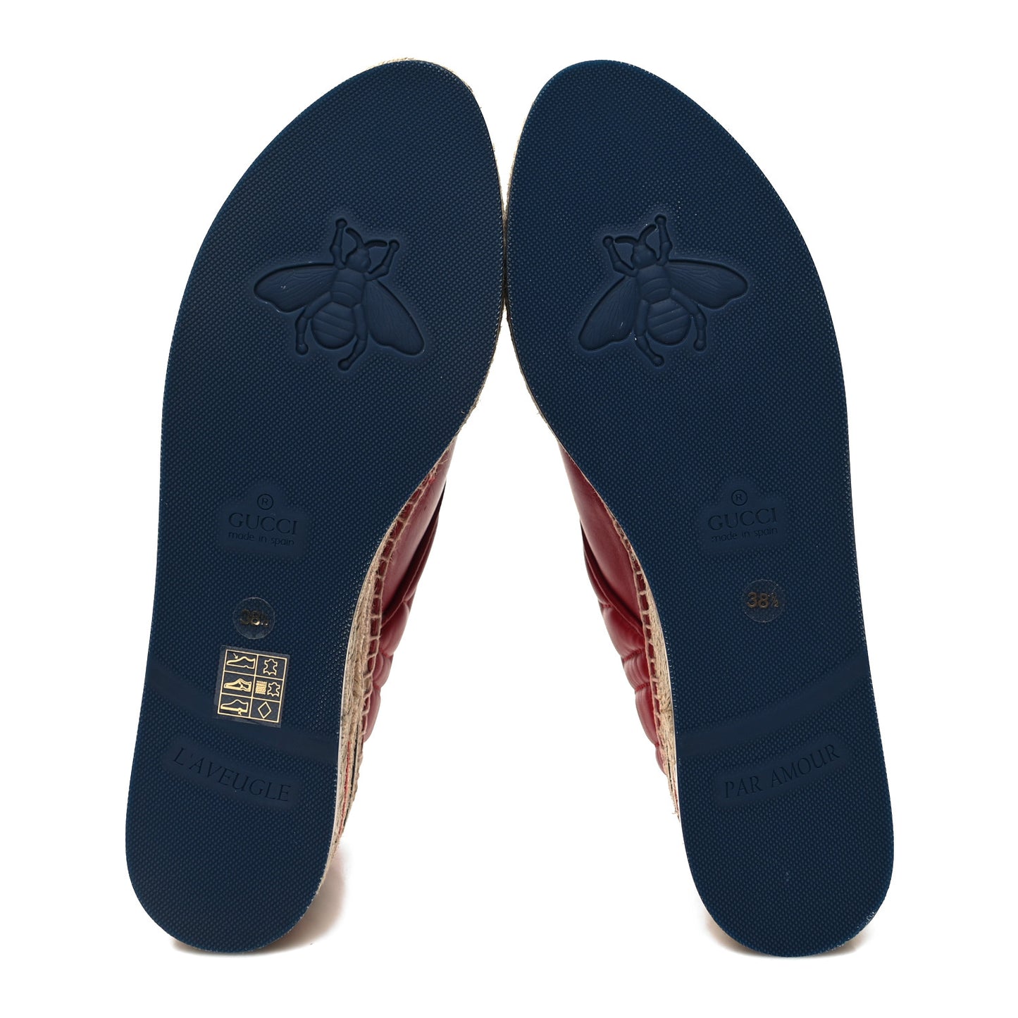 Nappa Matelasse GG Pilar Flatform Lace-Up Espadrilles 38.5 Hibiscus Red