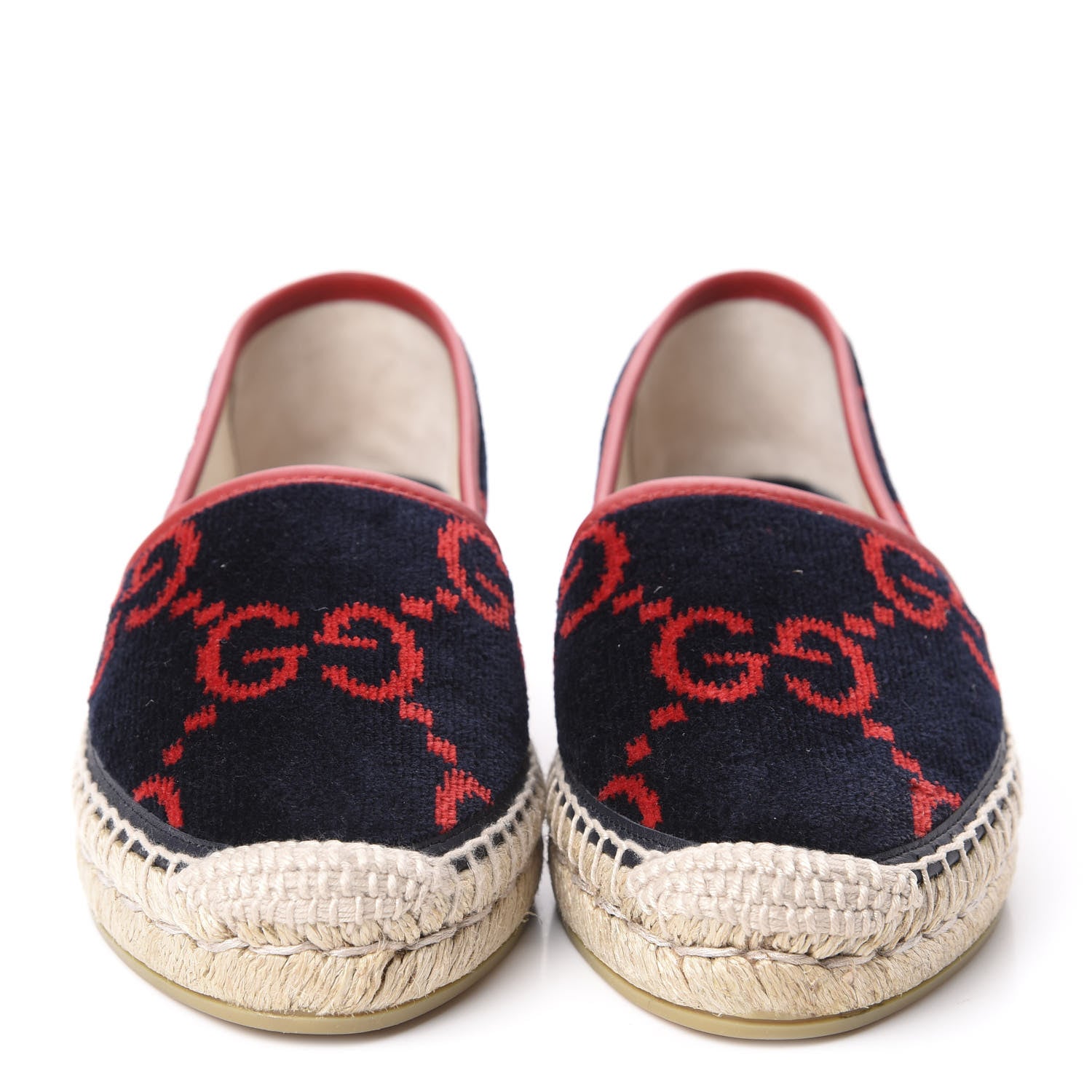 Gucci Terry Cloth GG Monogram Espadrilles 36 Blue Red 2 of 13