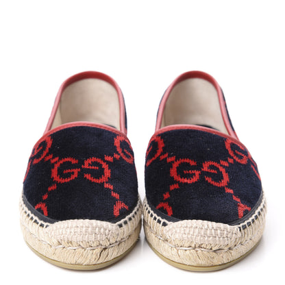 Gucci Terry Cloth GG Monogram Espadrilles 36 Blue Red 2 of 13