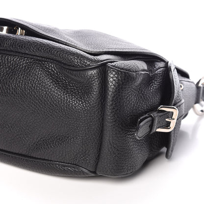 Prada Vitello Daino Shoulder Flap Bag Black 10 of 10