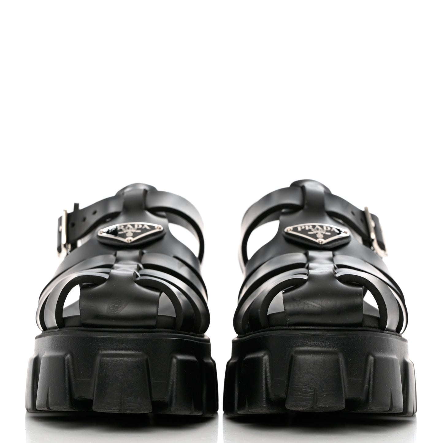Foam Rubber Triangle Logo Monolith 55mm Cage Sandals 39 Black