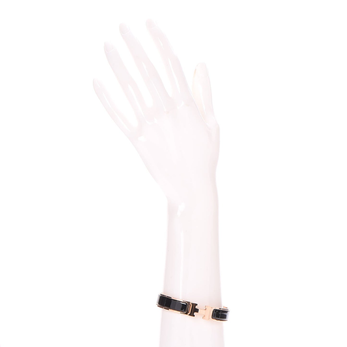 Enamel Narrow Clic Clac H Bracelet GM Black