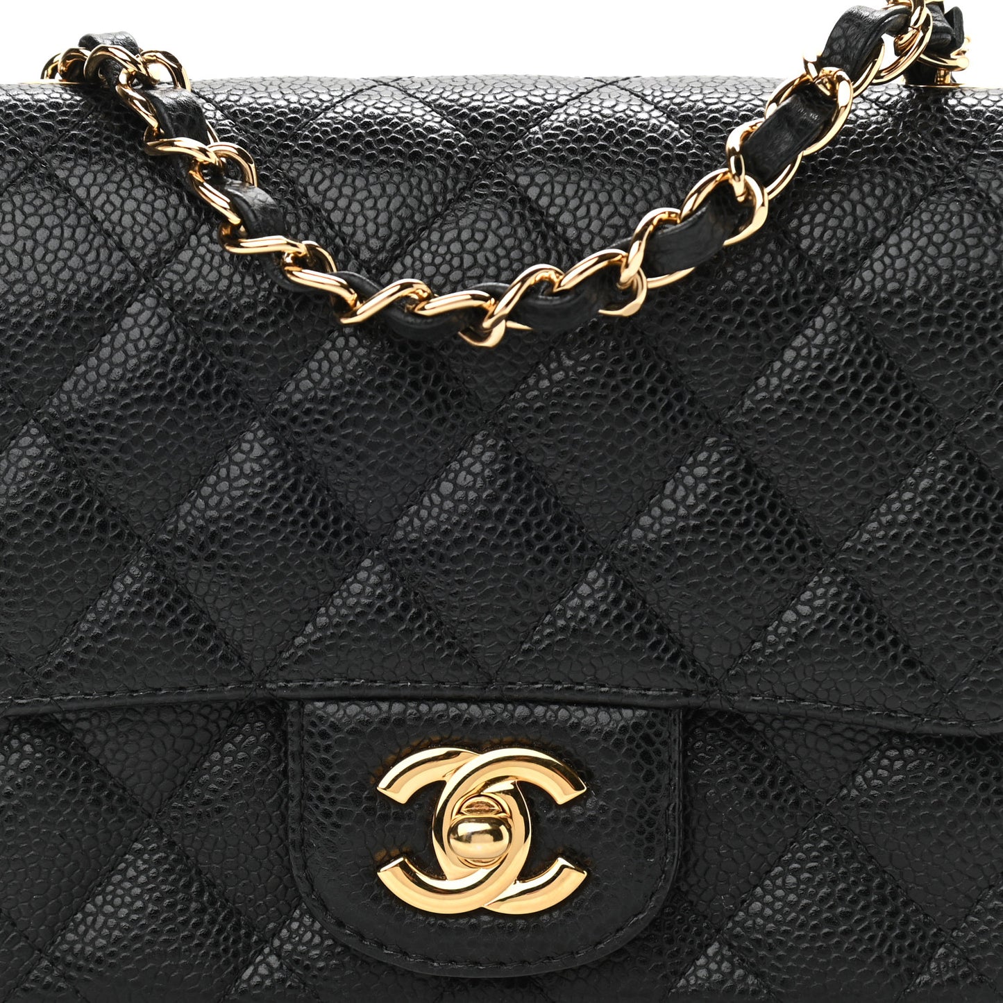 Caviar Quilted Mini Square Flap Black