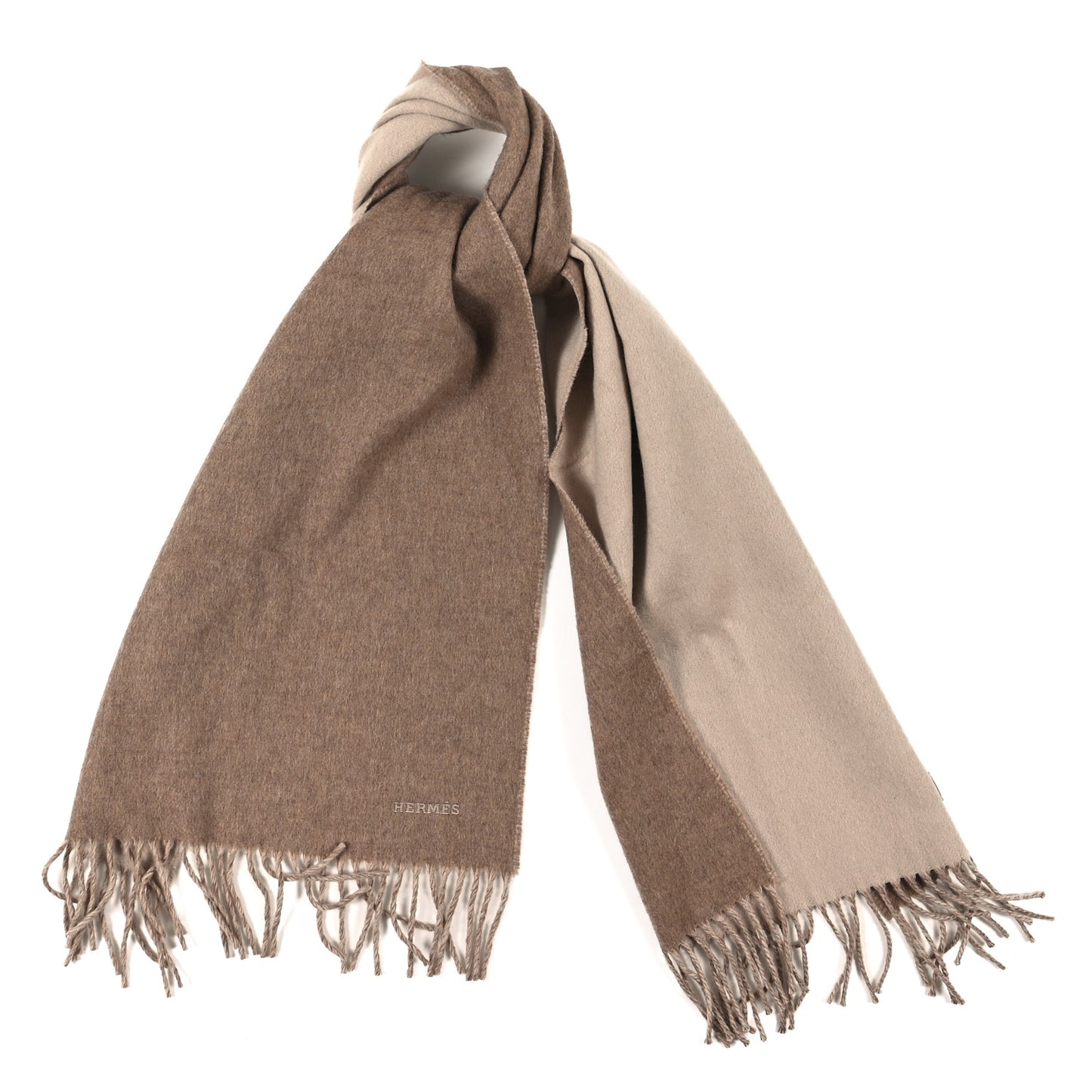 Cashmere Fringe Scarf Naturel Taupe