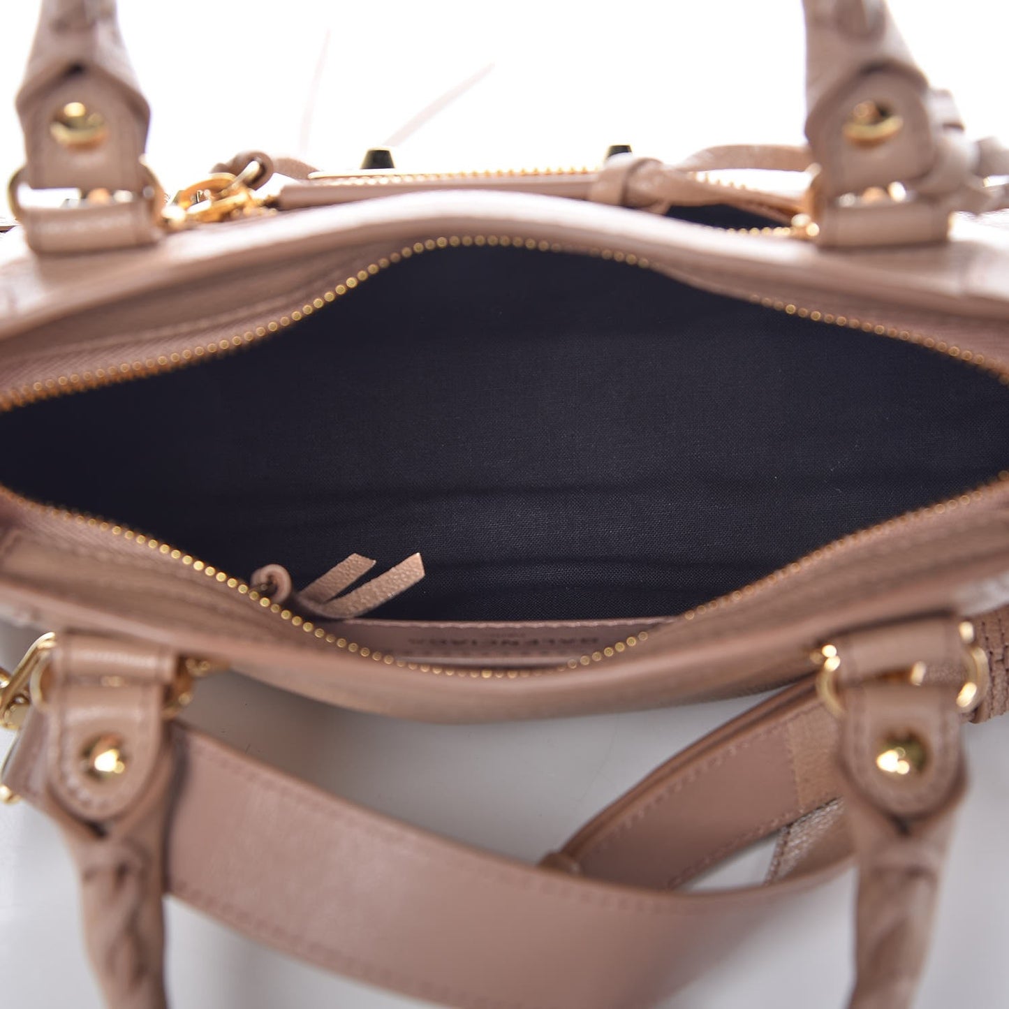 Chevre Gold Metallic Edge Hardware Mini City Rose Des Sables
