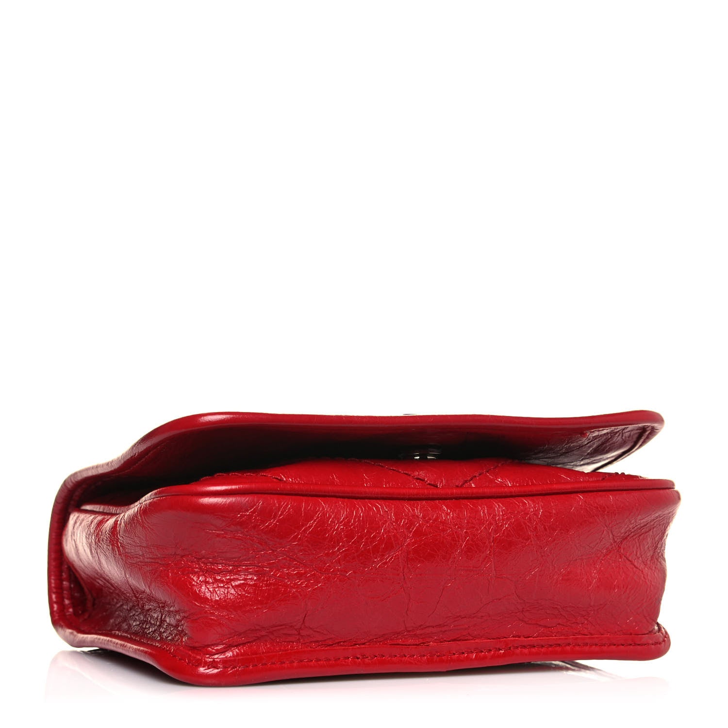 Saint Laurent Crinkled Calfskin Matelasse Monogram Niki Chain Wallet Red 4 of 13