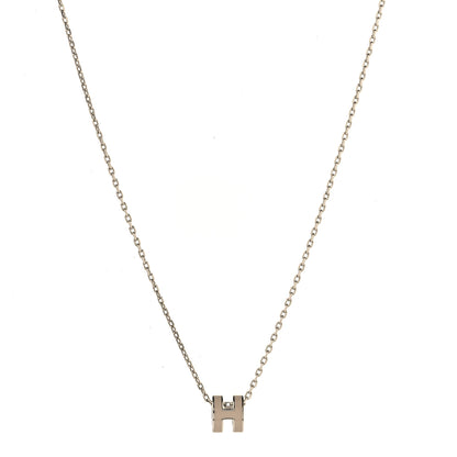 Hermes Palladium Mini Pop H Pendant Necklace Marron Glace 1 of 5