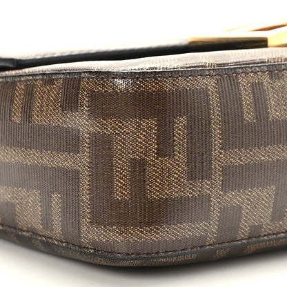 Fendi Glazed Fabric Vitello Century FF 1974 Mini Baguette Mogano Panna 8 of 9