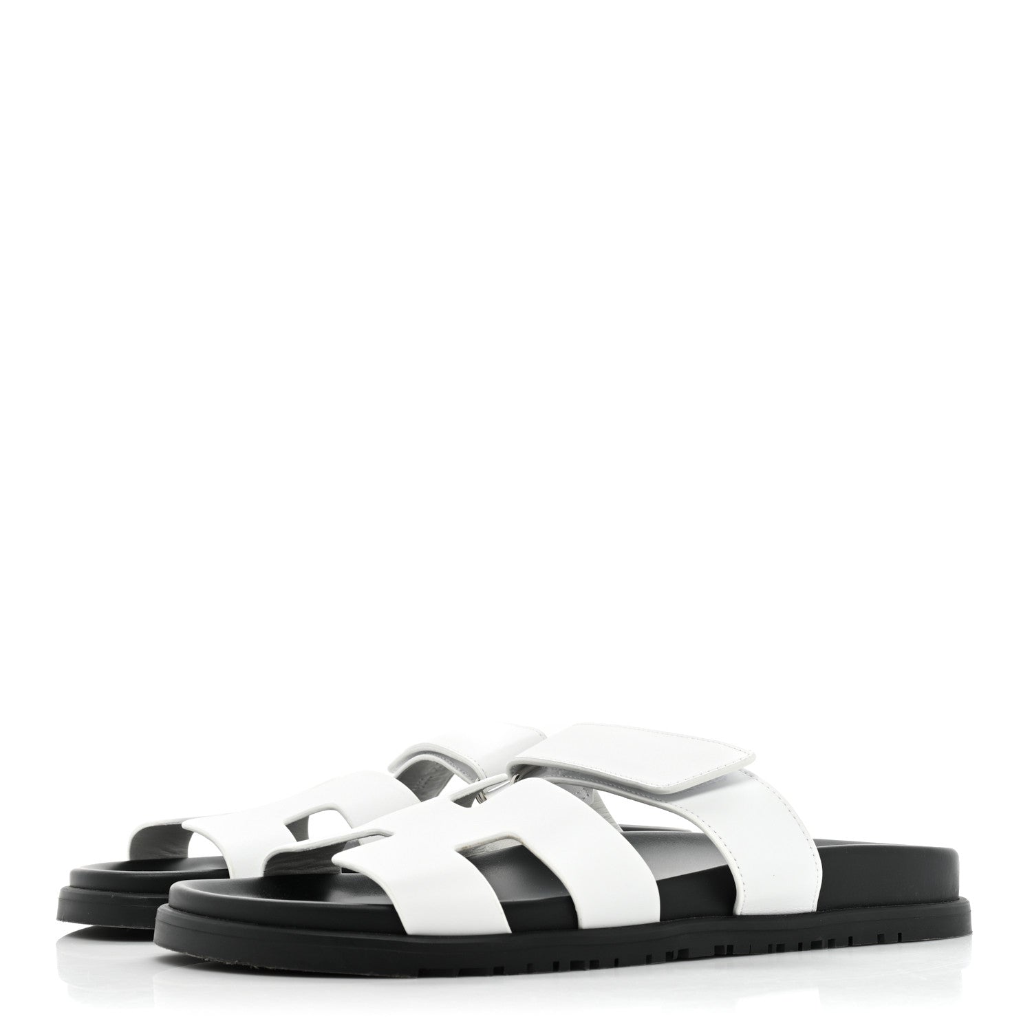 Hermes Calfskin Womens Chypre Sandals 41 White 3 of 9