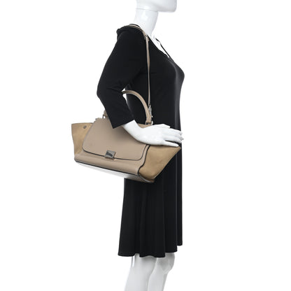 Celine Drummed Calfskin Suede Small Trapeze Dune 2 of 15