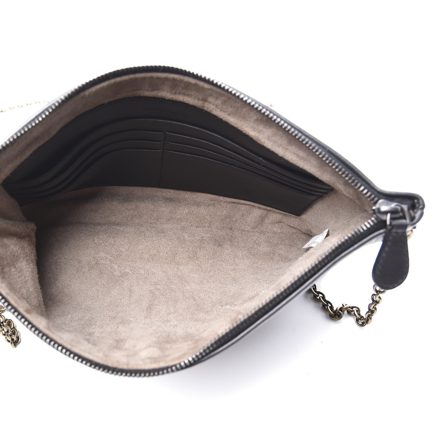 Bottega Veneta Nappa Intrecciato Biletto Chain Crossbody Antique Silver 4 of 9