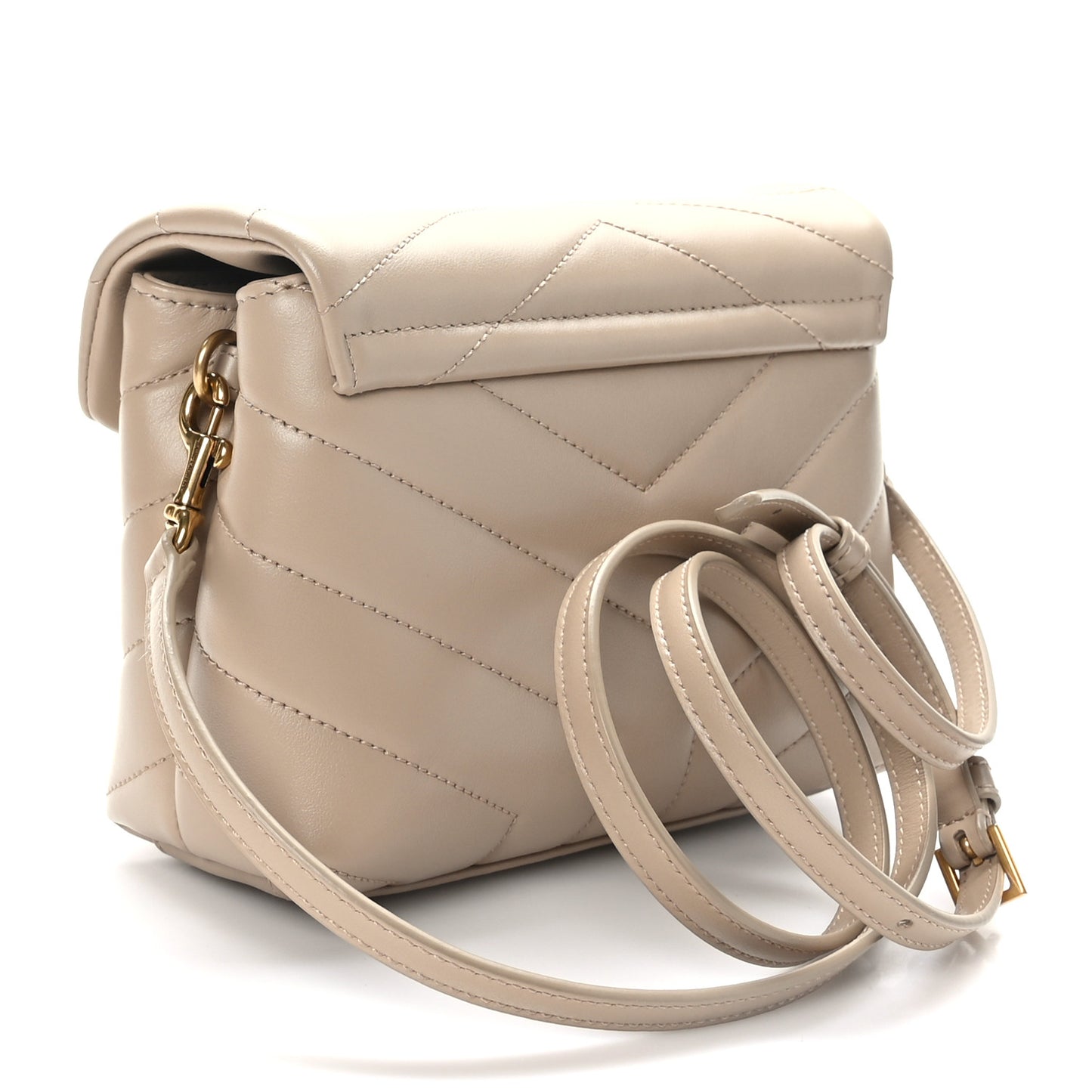 Calfskin Y Quilted Monogram Toy Loulou Crossbody Bag Dark Beige