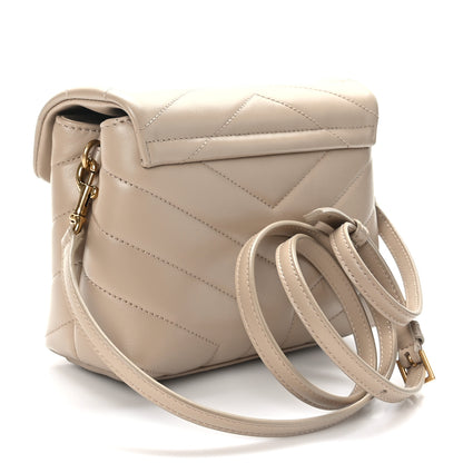 Saint Laurent Calfskin Y Quilted Monogram Toy Loulou Crossbody Bag Dark Beige 2 of 9
