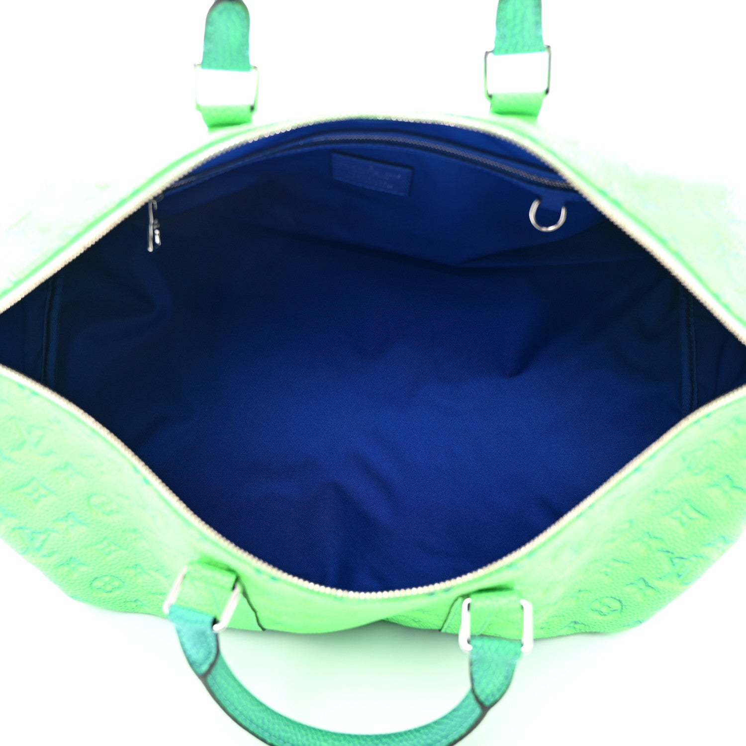 Louis Vuitton Taurillon Illusion Keepall Bandouliere 50 Bleu Vert 4 of 8