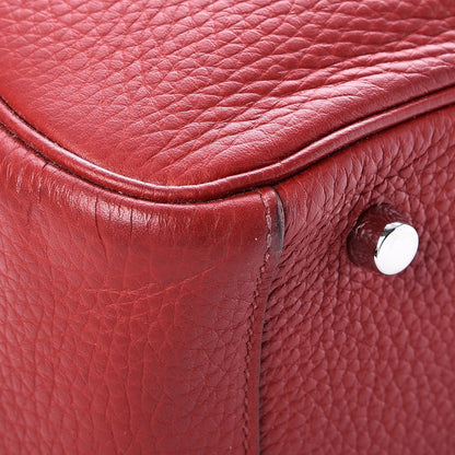 Hermes Taurillon Clemence Lindy 30 Rouge Garance 12 of 13