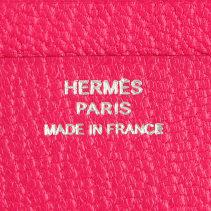 Hermes Chevre Mysore Tri Fold Bearn Wallet Rose Shocking 6 of 7