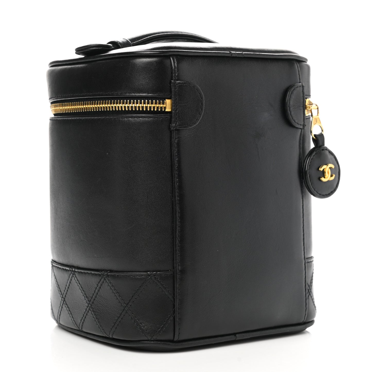 Lambskin Vanity Cosmetic Bag Black