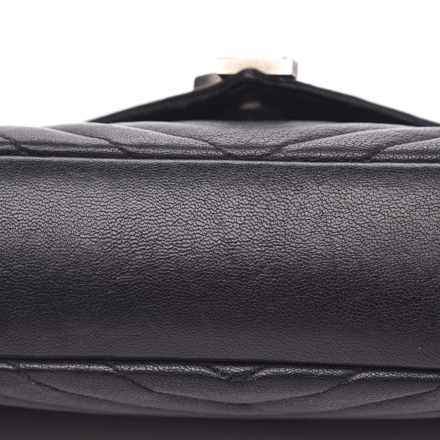 Saint Laurent Sheepskin Matelasse Chevron Monogram Medium College Bag Black 10 of 15