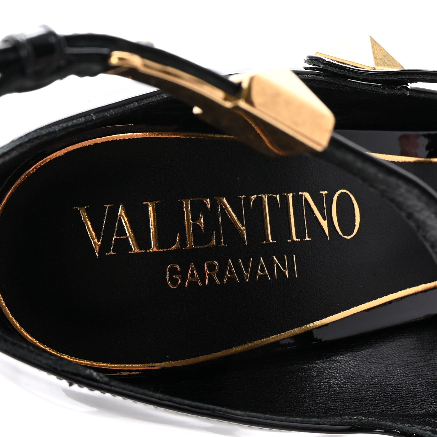 Valentino Garavani Patent Tiptoe Ankle Strap 100mm Pumps 40 Black 8 of 10