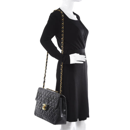 Chanel Lambskin Quilted XL Jumbo Single Flap Black 3 of 8