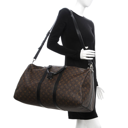 Louis Vuitton Monogram Macassar Keepall Bandouliere 55 2 of 12