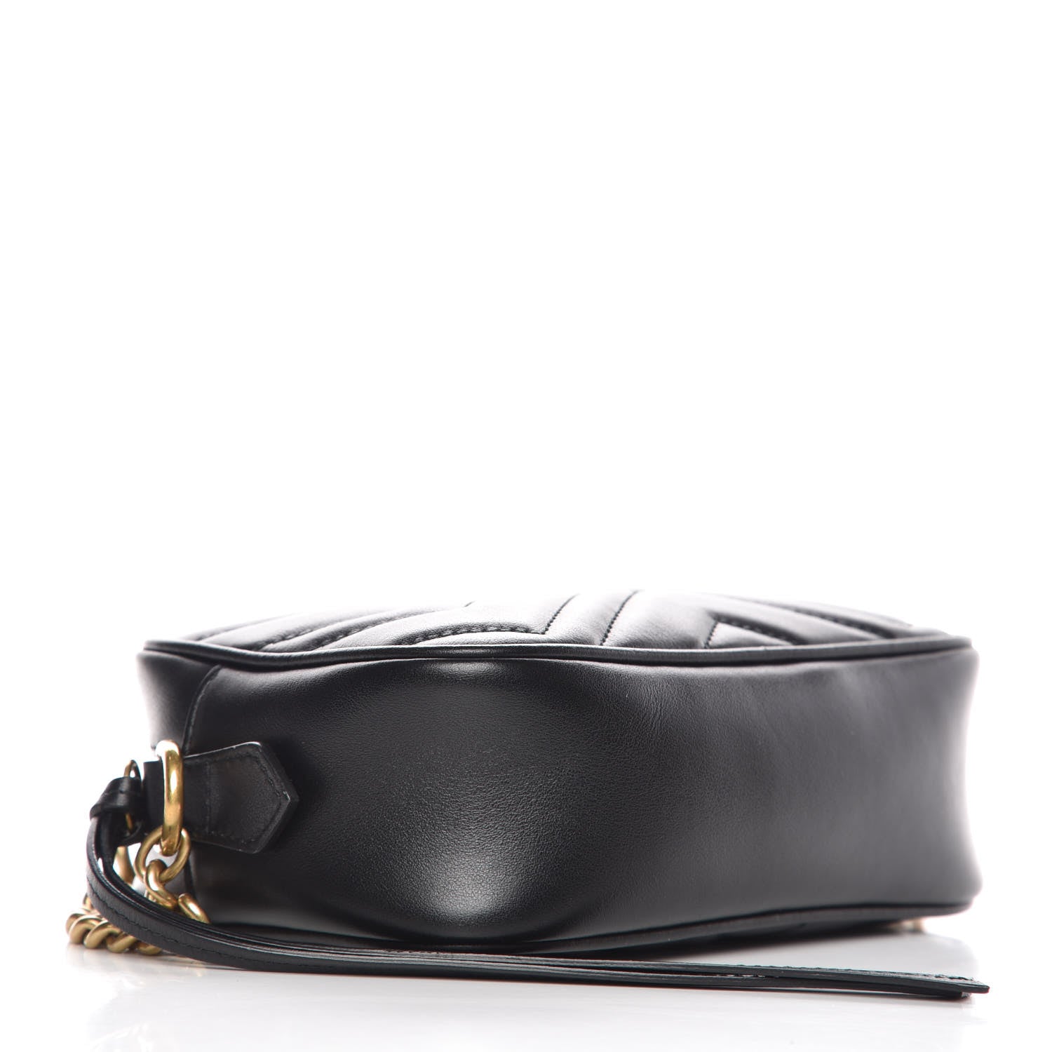 Gucci Calfskin Matelasse Mini GG Marmont Chain Shoulder Bag Black 4 of 10