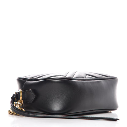 Gucci Calfskin Matelasse Mini GG Marmont Chain Shoulder Bag Black 4 of 10