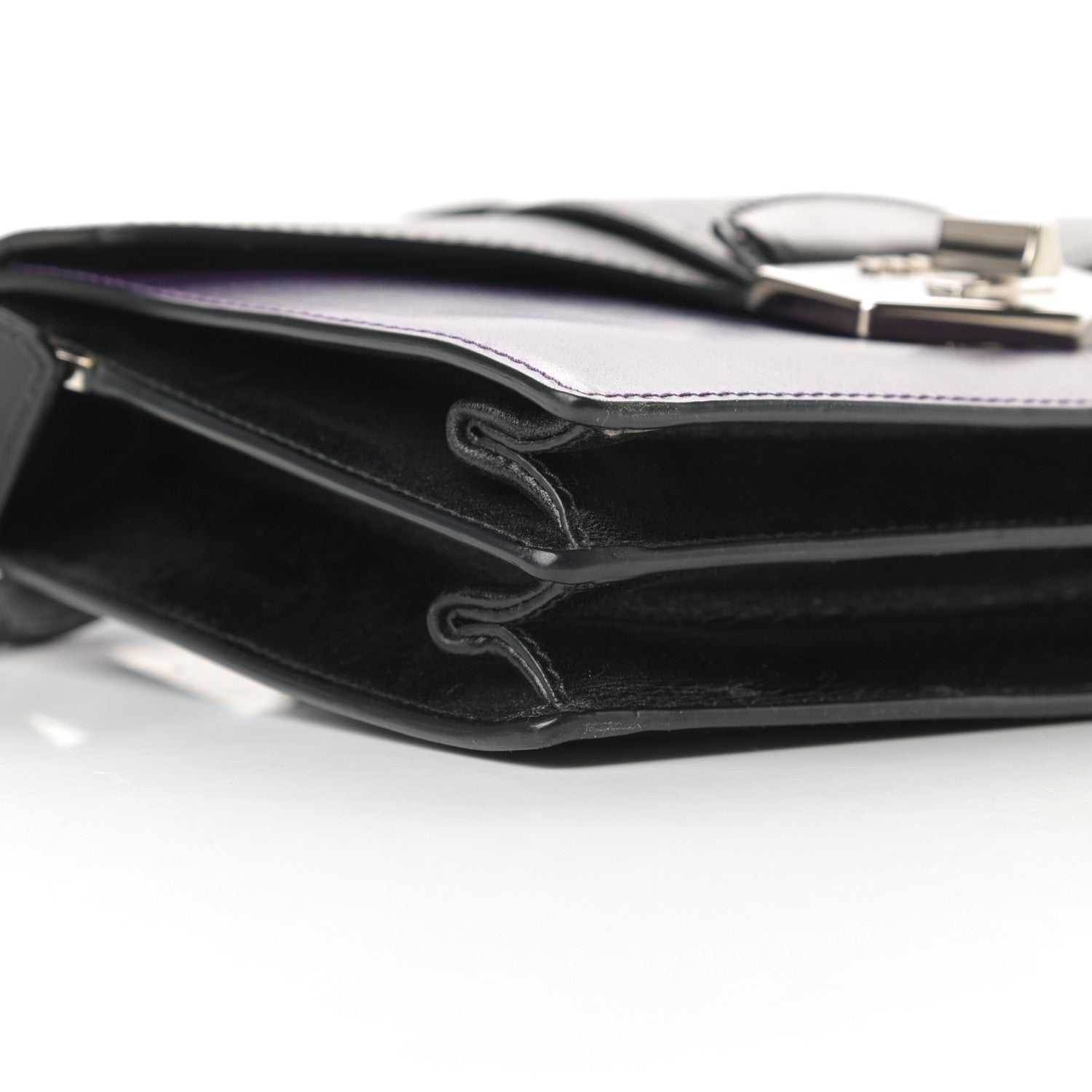 Prada Box Calfskin Shoulder Bag Black Viola 9 of 18