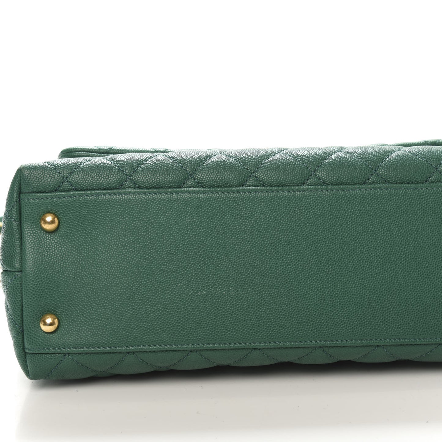 Caviar Quilted Small Coco Handle Flap Green
