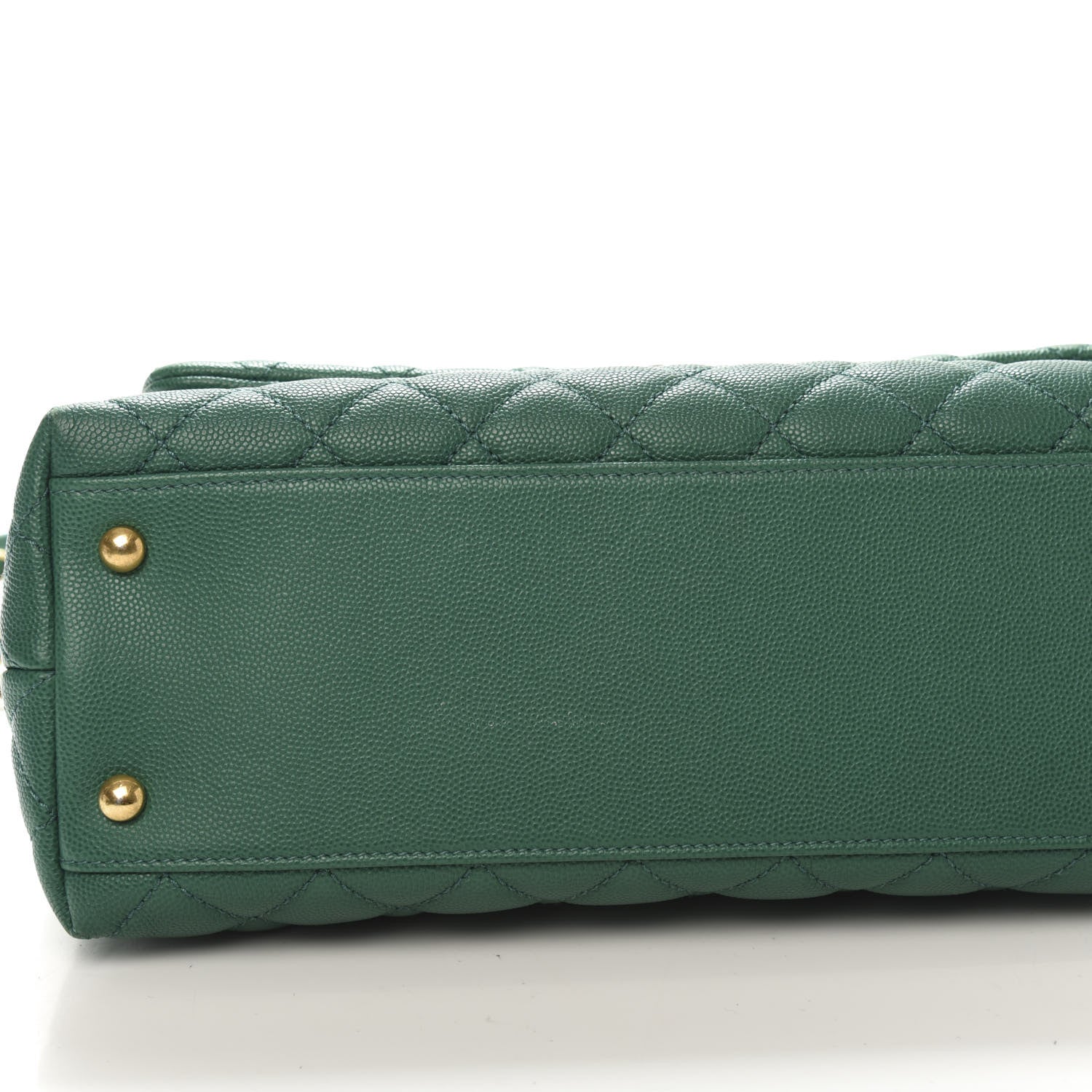 Chanel Caviar Quilted Small Coco Handle Flap Green 10 of 11