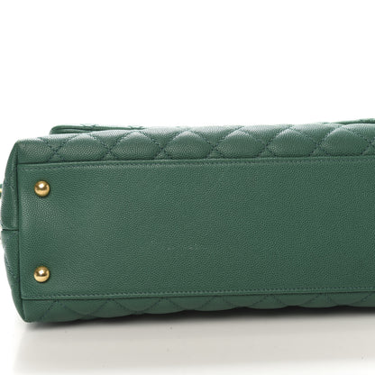 Chanel Caviar Quilted Small Coco Handle Flap Green 10 of 11