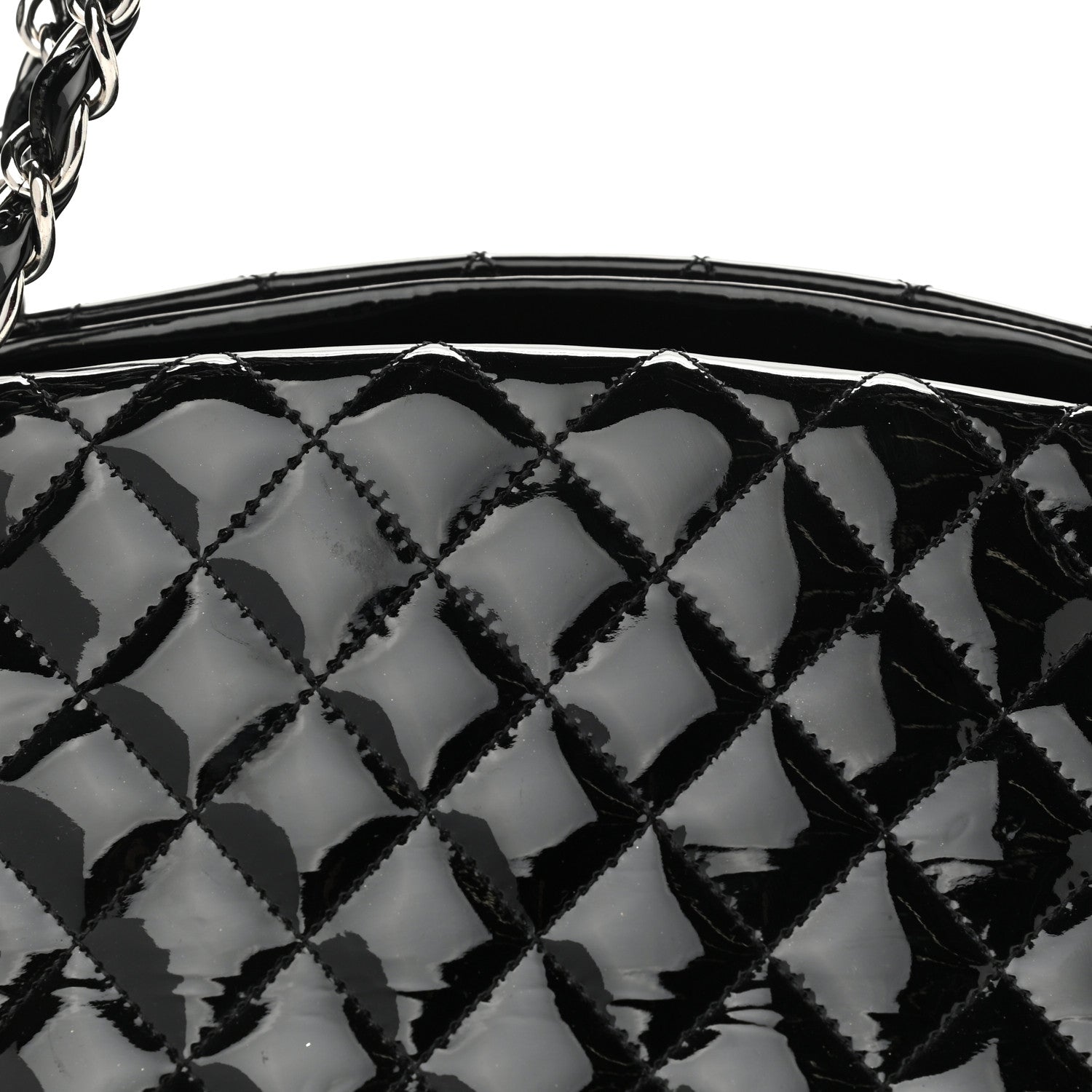 Chanel Patent Quilted Medium Just Mademoiselle Black 8 of 11