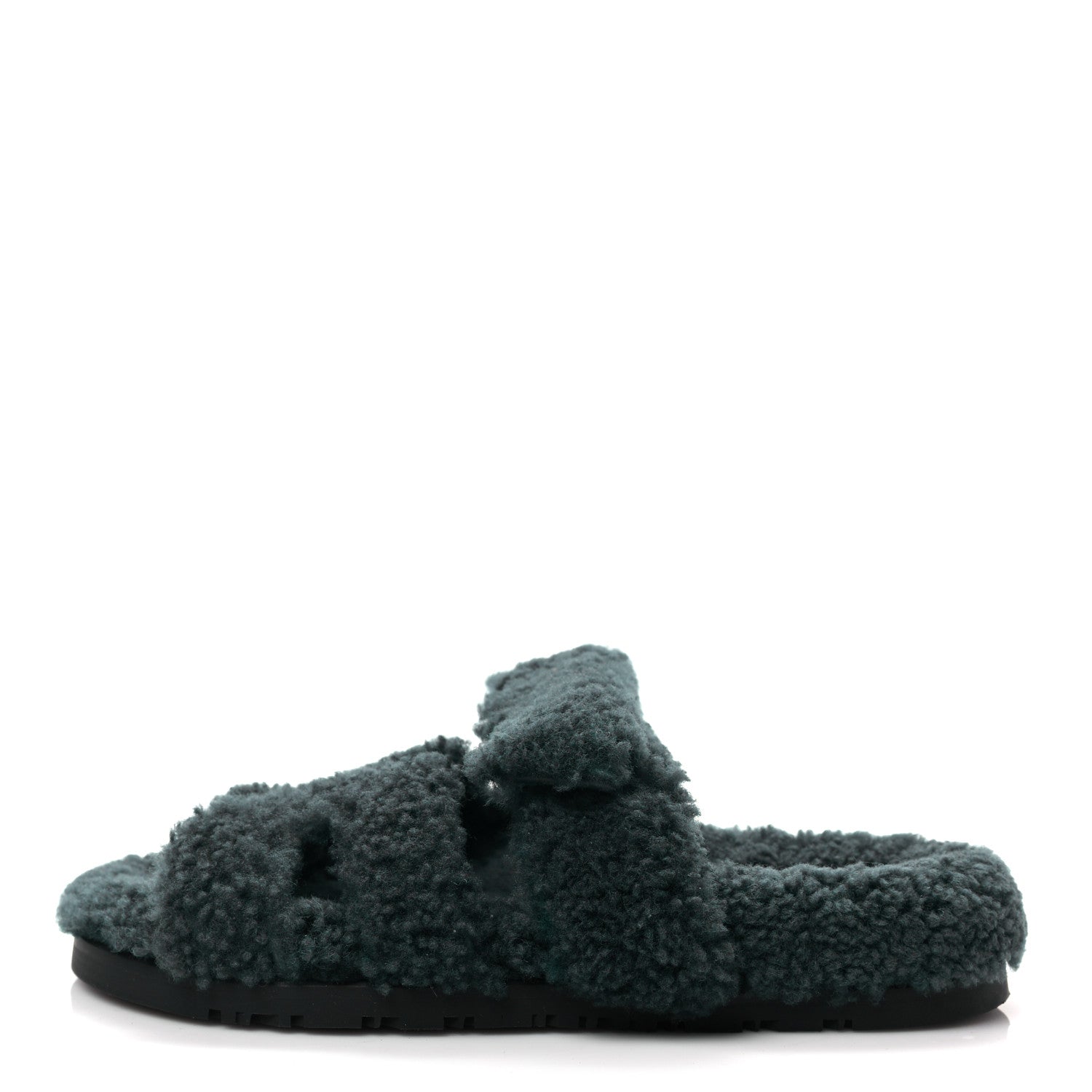 Hermes Woolskin Womens Chypre Sandals 36.5 Vert Anglais 1 of 8