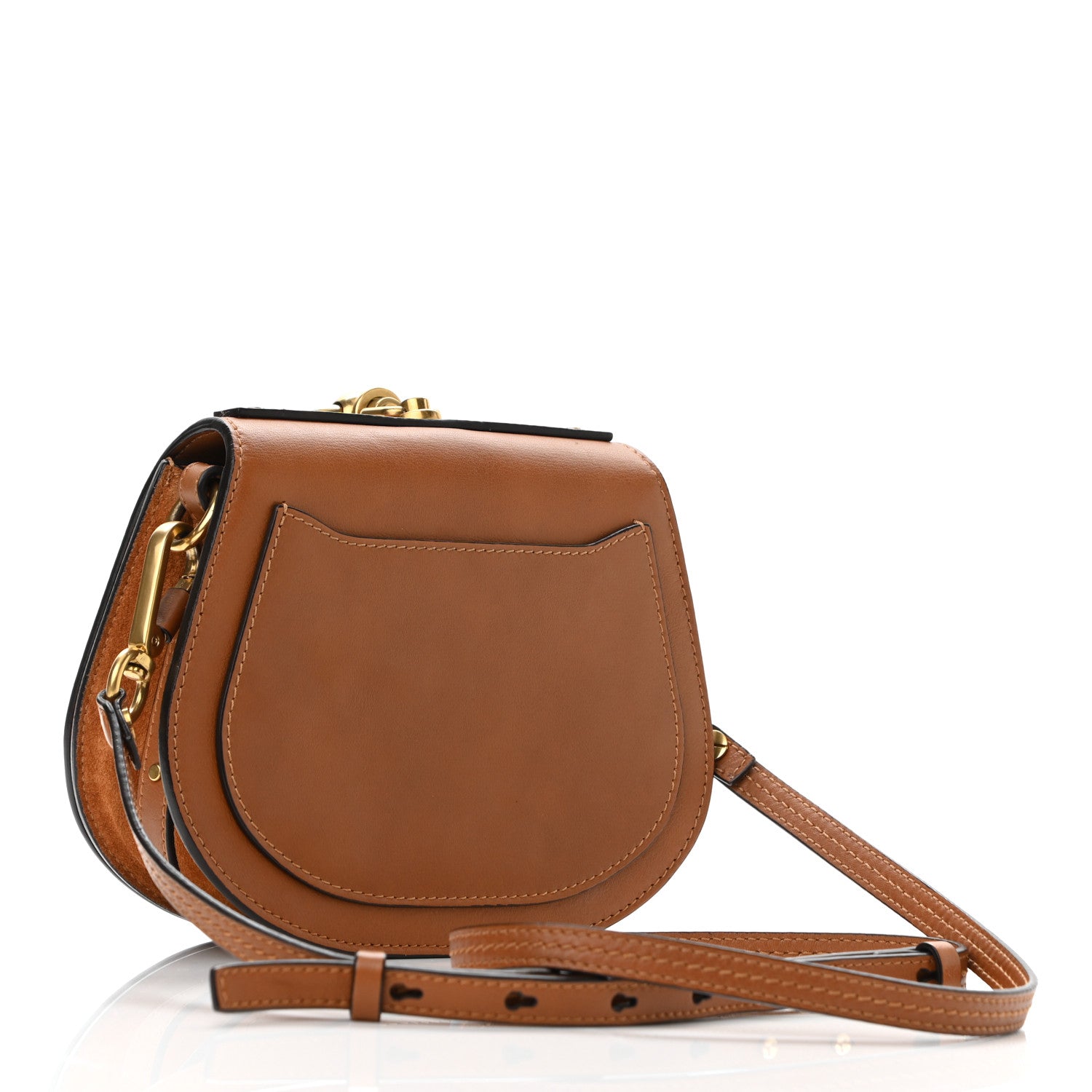 Chloe Calfskin Suede Small Nile Bracelet Bag Caramel 3 of 11