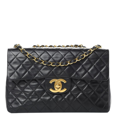 Chanel Lambskin Quilted XL Jumbo Single Flap Black 1 of 19