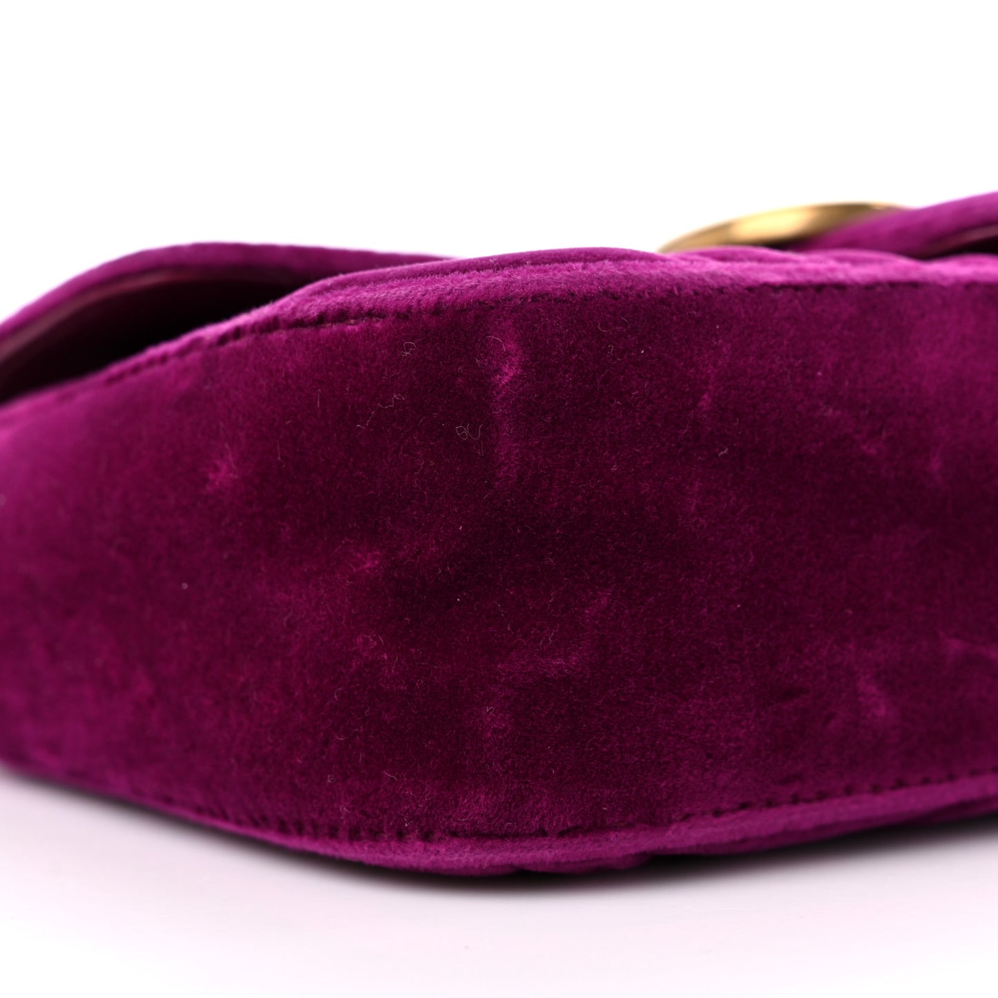 Velvet Matelasse Mini GG Marmont Shoulder Bag Fuchsia Violet Cyclamen