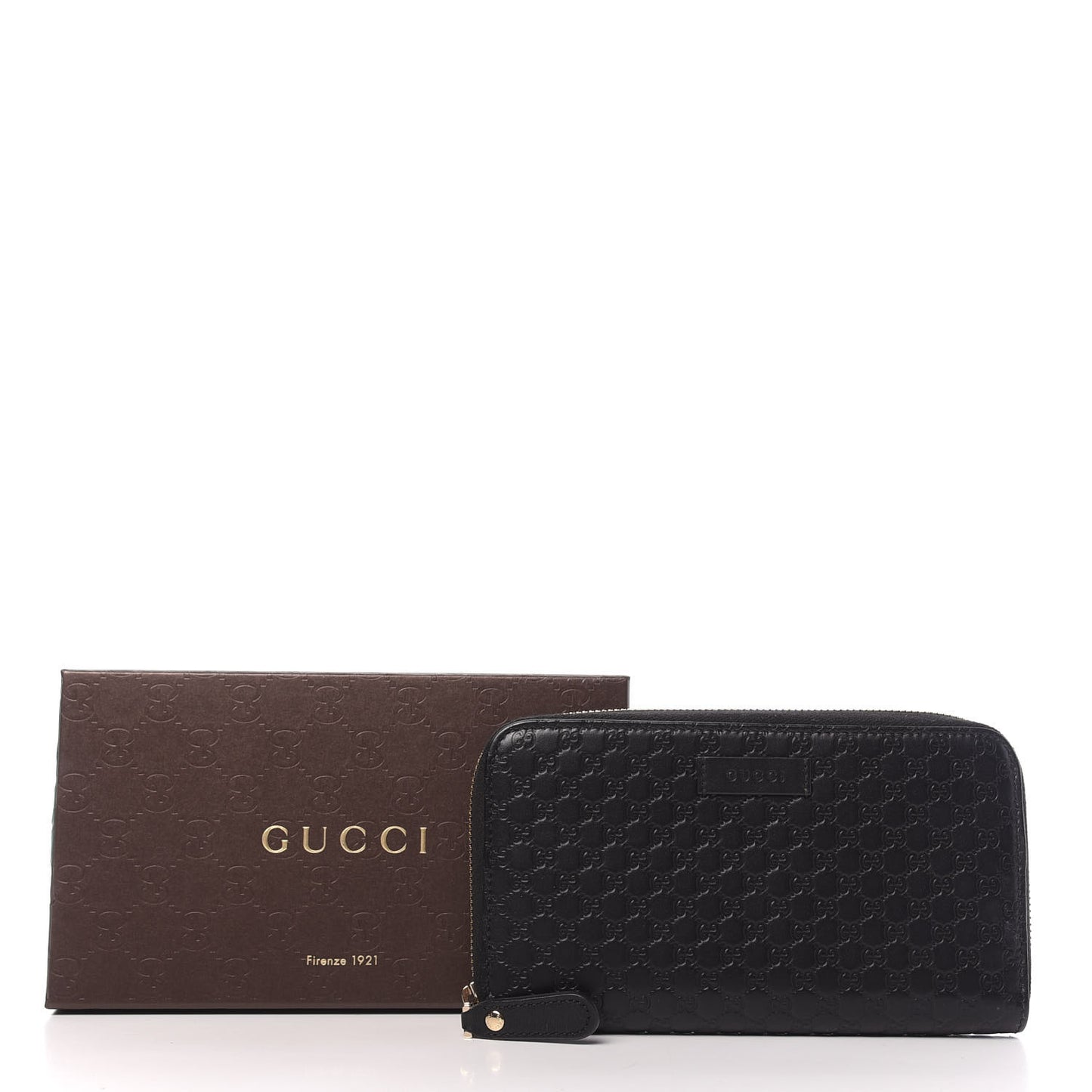 Microguccissima Zip Around Wallet Black