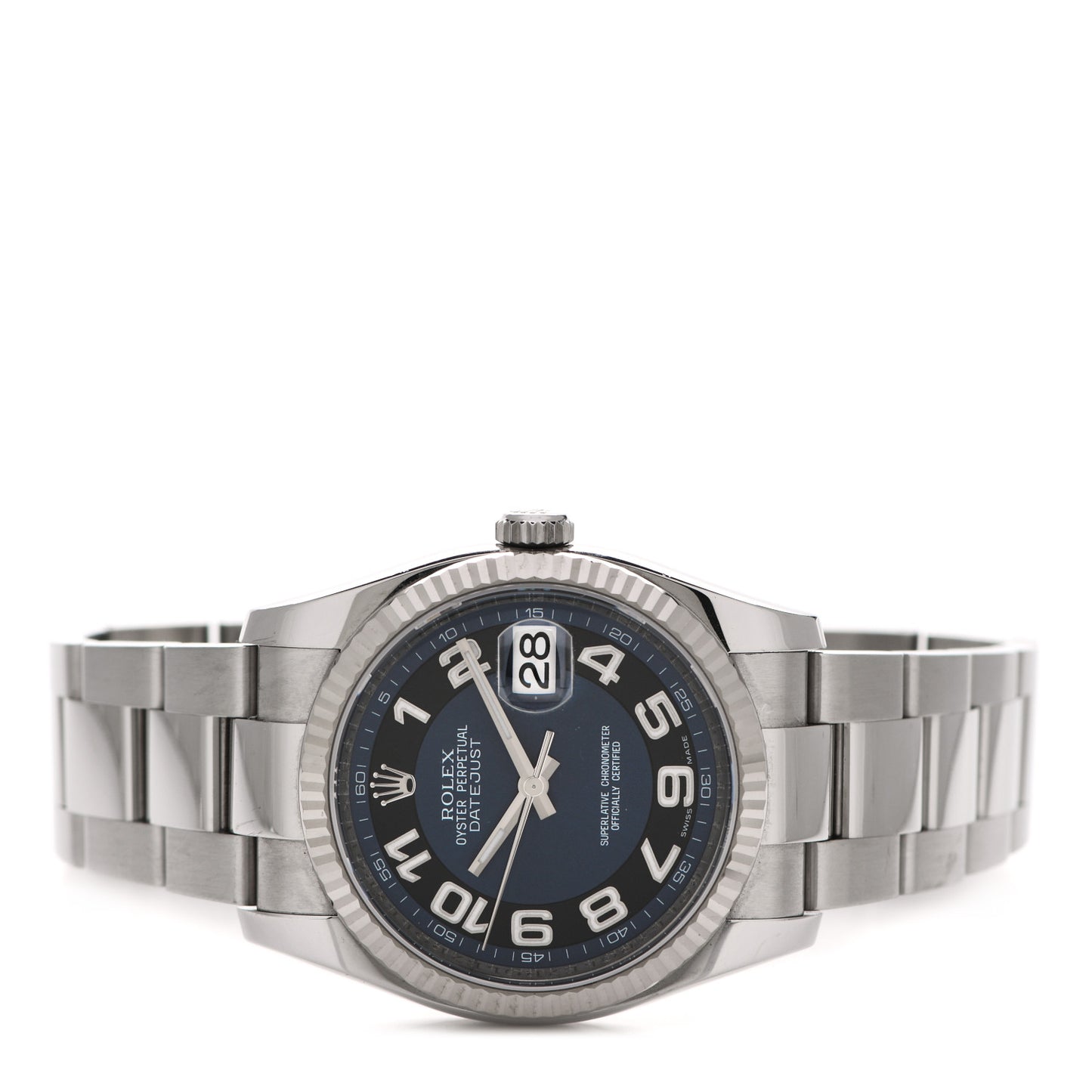 Stainless Steel 18K 36mm Oyster Perpetual Datejust Watch Concentric Blue 116234