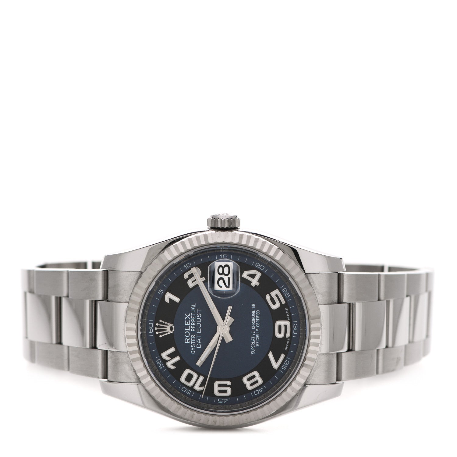 Rolex Stainless Steel 18K 36mm Oyster Perpetual Datejust Watch Concentric Blue 116234 2 of 5