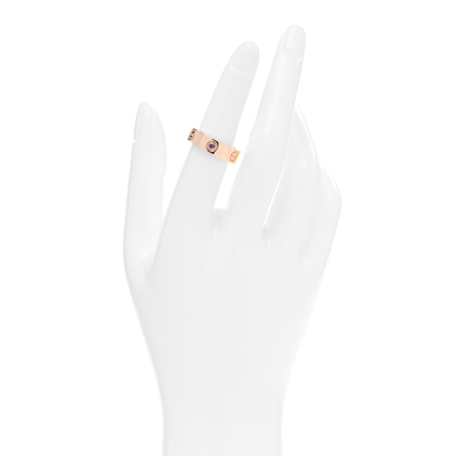 Cartier 18K Pink Gold Pink Sapphire 5.5mm LOVE Ring 52 6 2 of 5