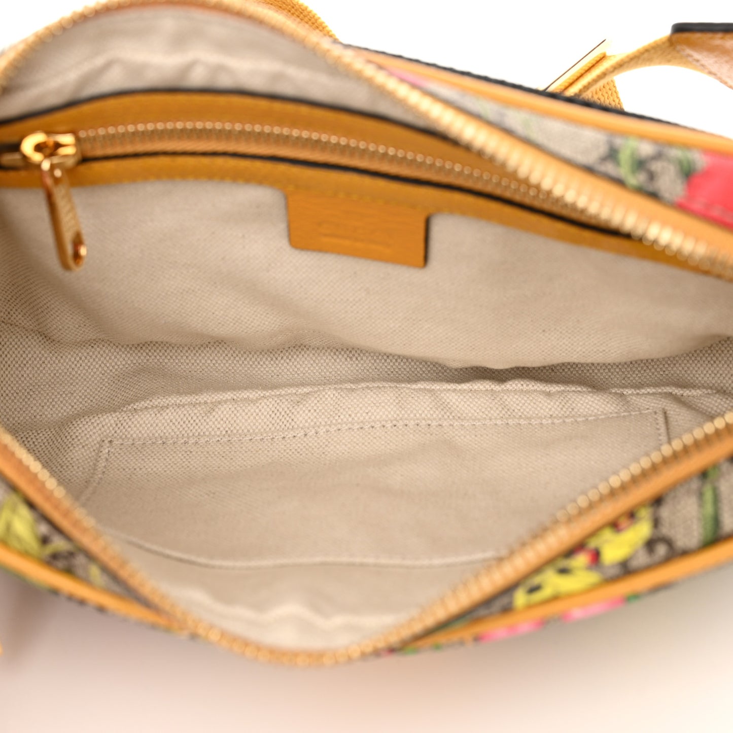 GG Supreme Monogram Flora Medium Ophidia Belt Bag Beige Multicolor Crop