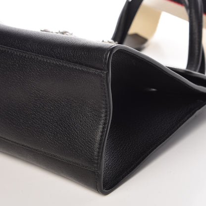 Gucci Grained Calfskin Web Crystal Butterfly Stripe Medium Totem Top Handle Bag Black 12 of 12