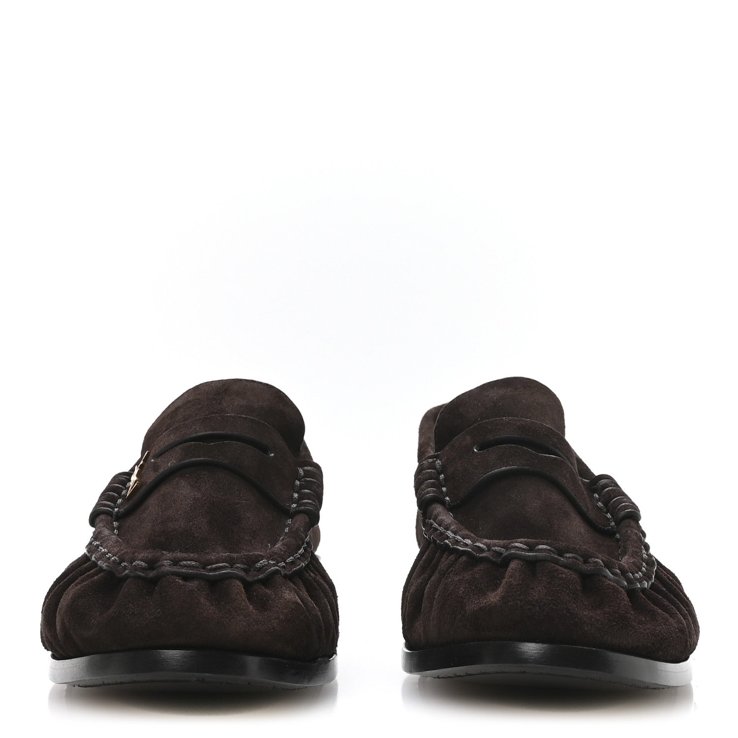 Saint Laurent Suede Le Loafer 15 Penny Slippers 37 Dark Chocolate 3 of 7