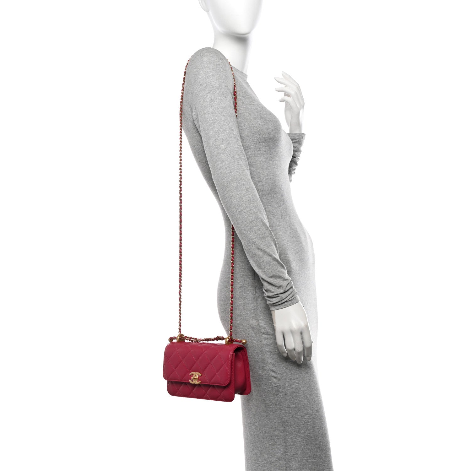 Chanel Calfskin Quilted Mini Perfect Fit Flap Dark Pink 2 of 11