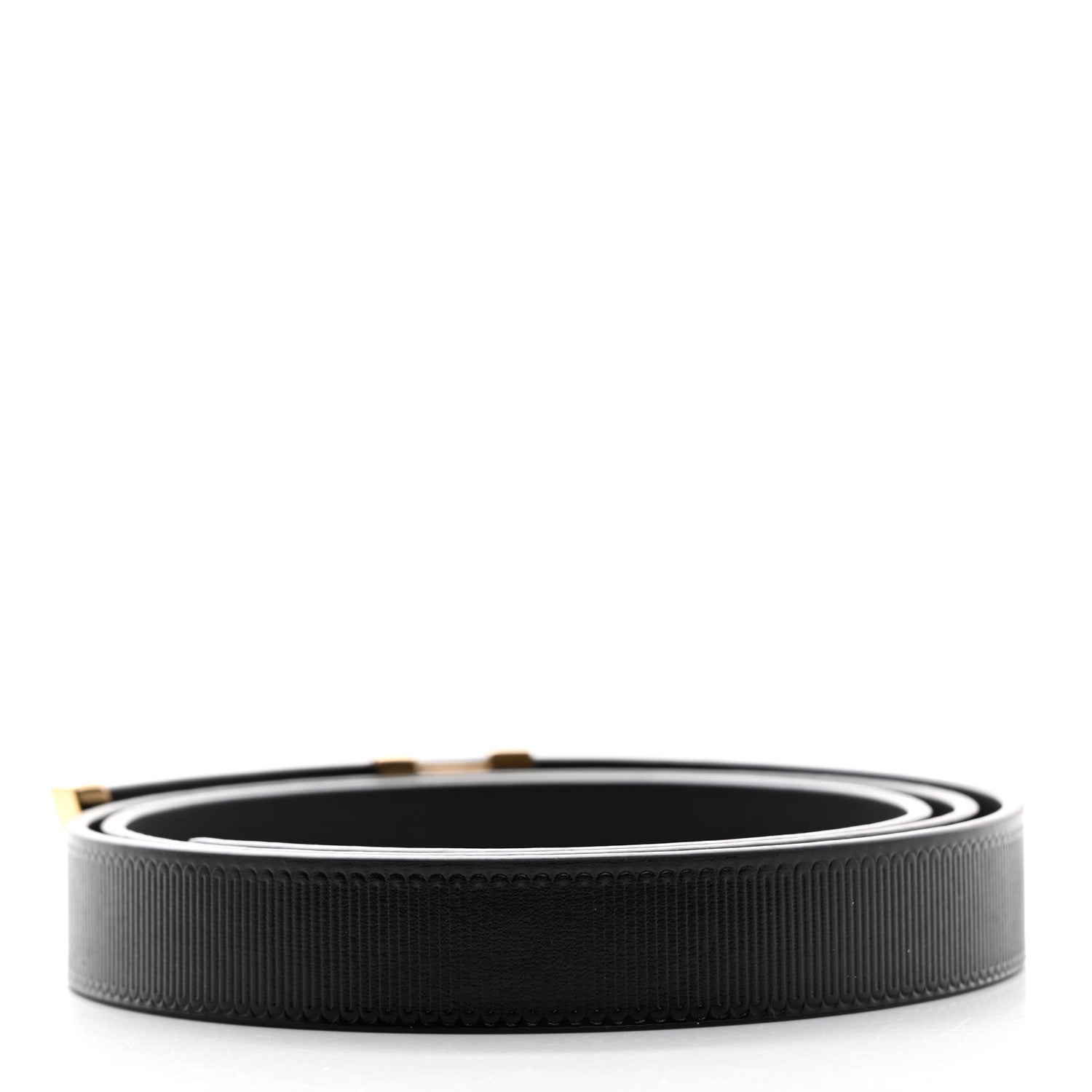 Louis Vuitton Calfskin Embossed LV Initiales Belt 85 34 Black 2 of 6