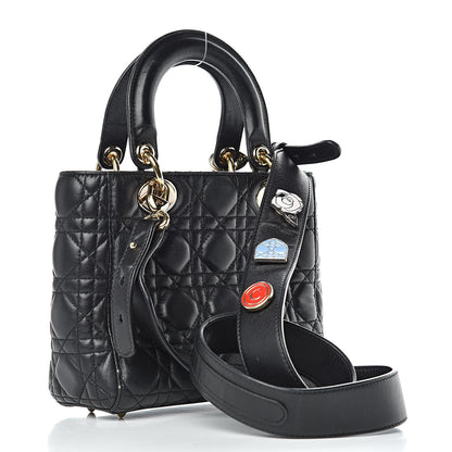 Christian Dior Lambskin Cannage Small Lucky Badges My Lady Dior Black 3 of 11