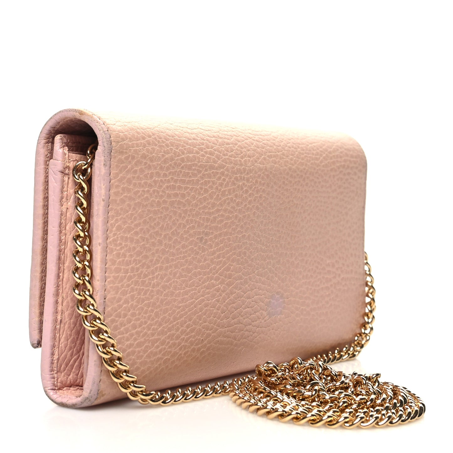 Dollar Calfskin Petite GG Marmont Wallet Chain Perfect Pink