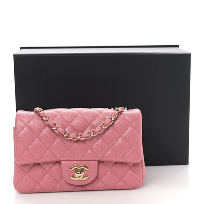Chanel Iridescent Caviar Quilted Mini Rectangular Flap Pink 18 of 19