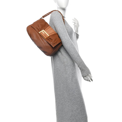 Fendi Crinkled Lambskin Mia Shoulder Flap Camel 2 of 11