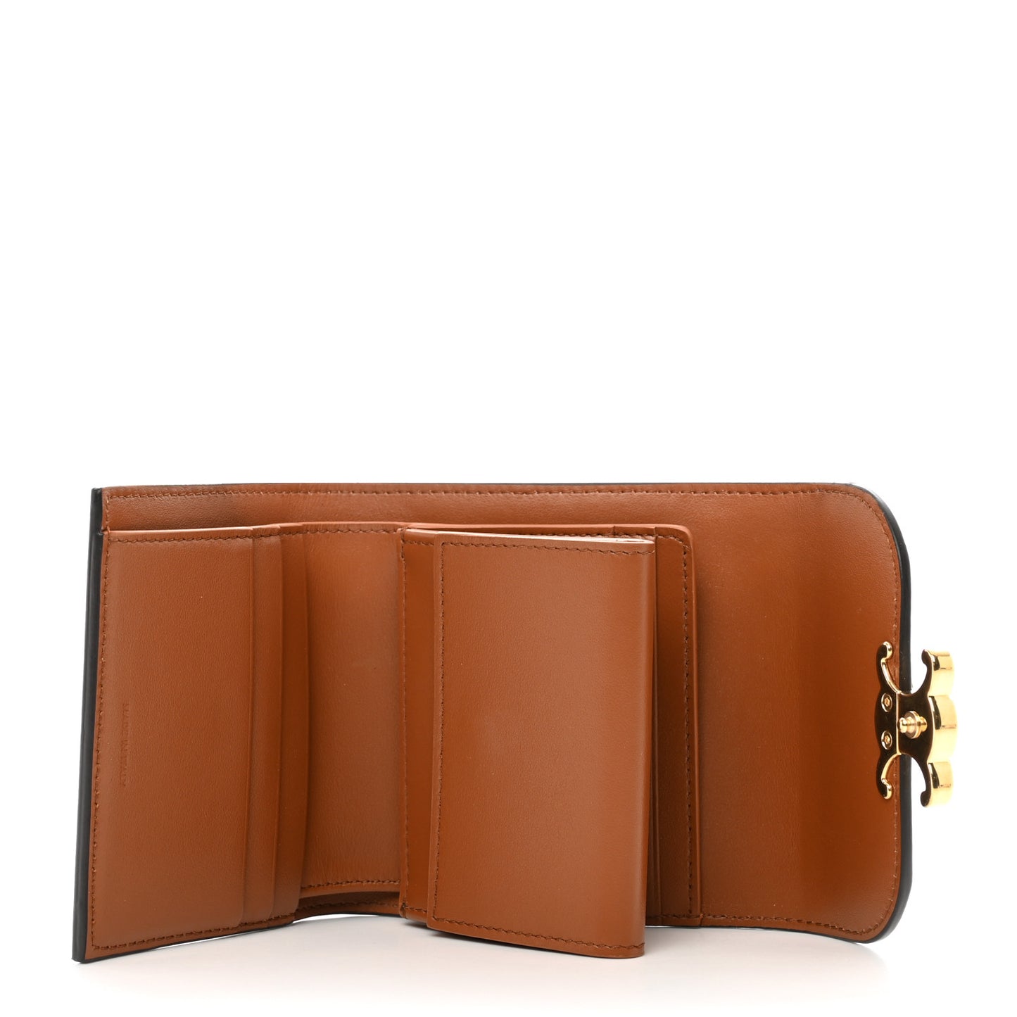 Shiny Smooth Lambskin Small Triomphe Wallet Tan